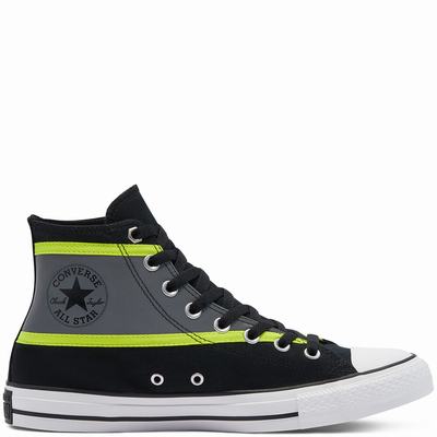 Converse Hi-Vis Chuck Taylor All Star - Naisten Matalavartiset Tennarit - Mustat/Sitruuna